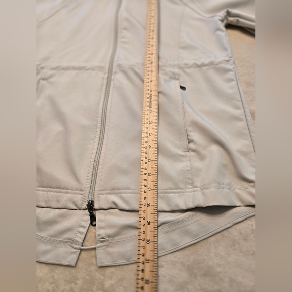 White Zip-Up Rain Coat with Hood - Picture 8 of 8